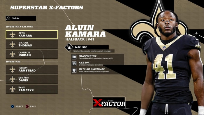 Alvin Kamara - Superstar X-Factor in Madden 23